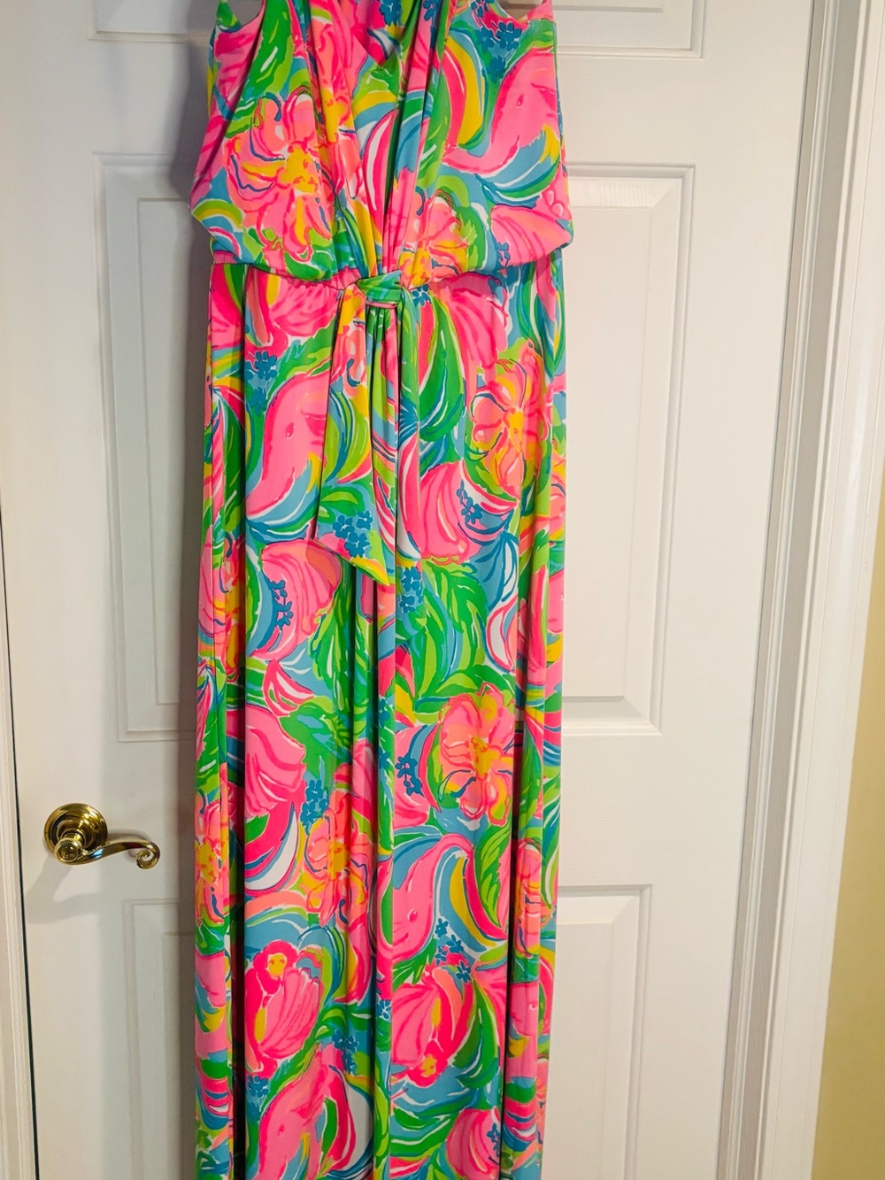 Lilly Pulitzer Neon Pink, Green & Blue Floral Dress